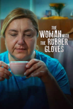Žena s gumenim rukavicama poszter