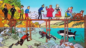 Tintin és a cápák tava háttérkép