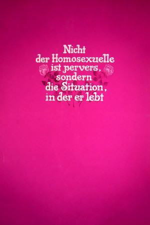 Nicht der Homosexuelle ist pervers, sondern die Situation, in der er lebt poszter