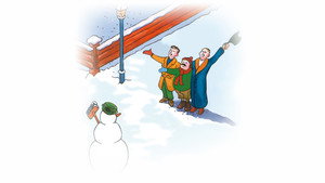 Drei Männer im Schnee háttérkép