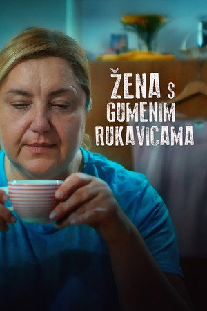Žena s gumenim rukavicama poszter